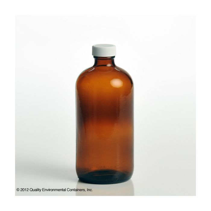 Amber Boston Round Glass Bottles - 16 oz